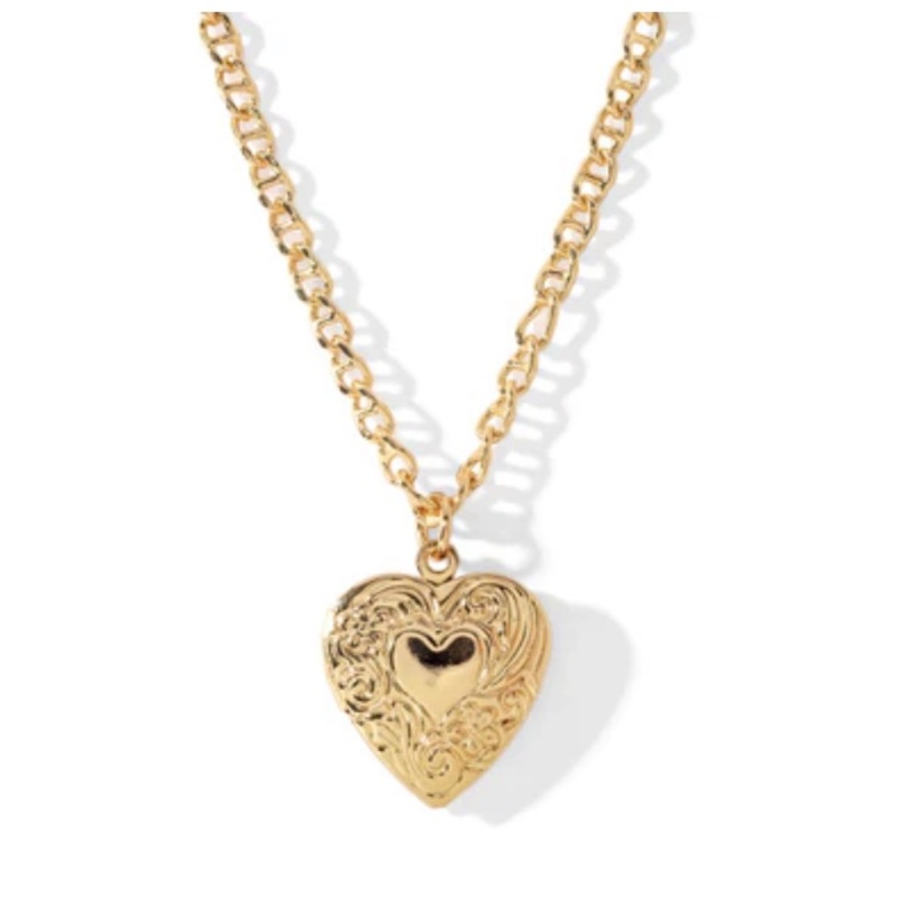 Gold Heart Locket Necklace